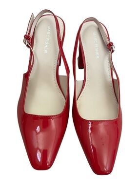 Marc Fisher Red Patent Slingback Mules